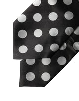 Dolce & Gabbana Black White Polka Dot Silk Adjustable Women Necktie Tie