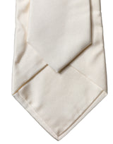 Dolce & Gabbana Off White Solid Silk Adjustable Women Tied Necktie Tie