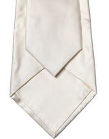 Dolce & Gabbana Off White Solid Silk Adjustable Women Tied Necktie Tie