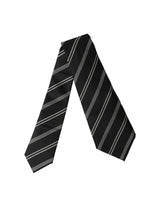 Dolce & Gabbana Black White Stripes Silk Adjustable Women Necktie Tie