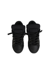 Dolce & Gabbana Black Leather Low Top Portofino Sneakers Shoes