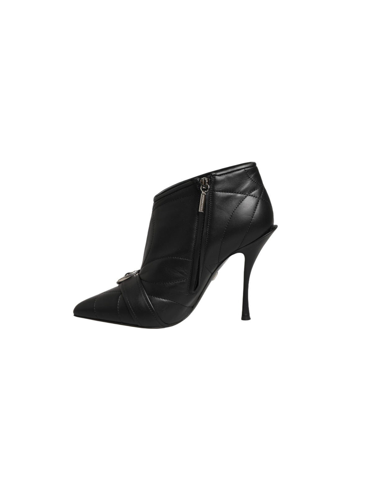 Dolce & Gabbana Black Devotion Quilted Buckled Boots Shoes