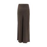 Brunello Cucinelli Brown Acetate Midi Skirt