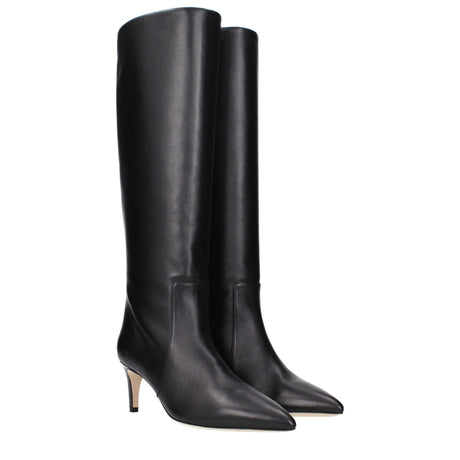 Paris Texas Black Leather Ankle Boots