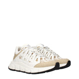 Versace White Fabric Athletic Sneakers