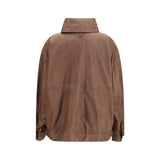 Calvin Klein Brown Lamb Ovis Aries Aries Leather Jacket