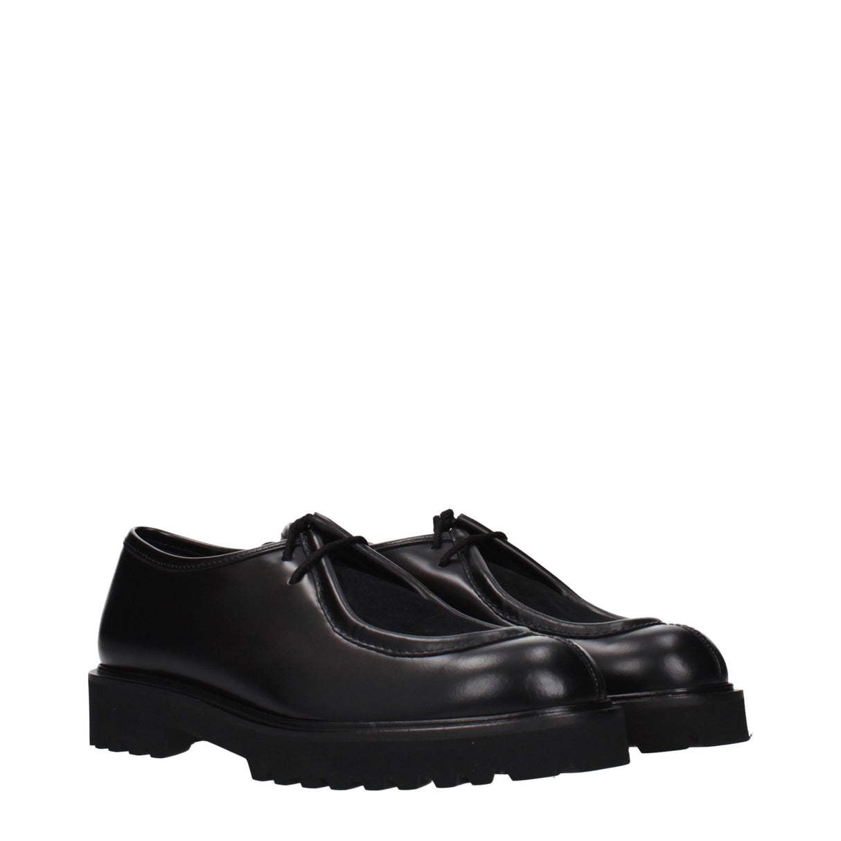 Max Mara Black Leather Oxfords And Derbies