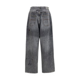 Balenciaga Gray Cotton Relaxed Fit Jeans