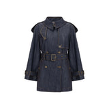 Burberry Blue Cotton Trench Coat