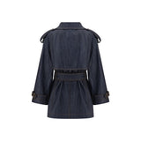 Burberry Blue Cotton Trench Coat