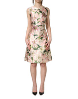 Dolce & Gabbana Light Pink LilyPrint Sleeveless Sheath Dress