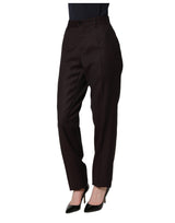 Dolce & Gabbana Brown Straight Leg Dress Silk Trousers Pants