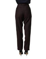 Dolce & Gabbana Brown Straight Leg Dress Silk Trousers Pants