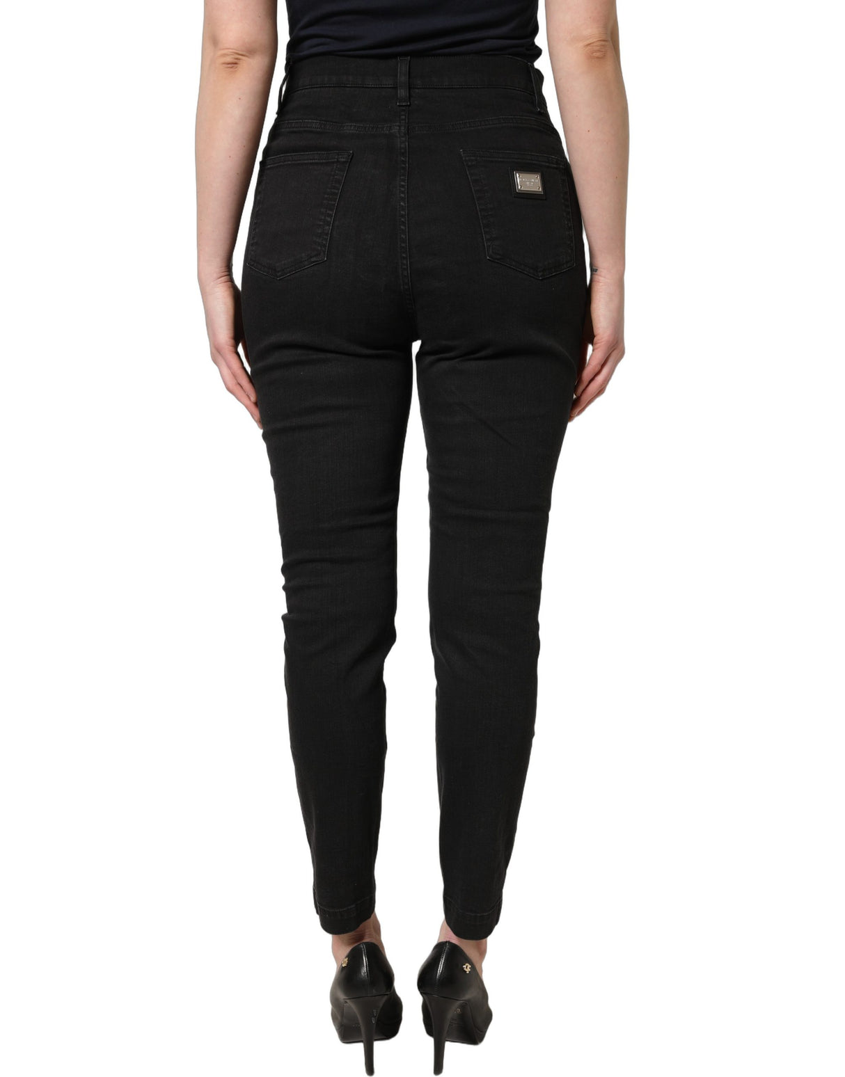 Dolce & Gabbana Black Skinny Cotton High Waist Denim Jeans