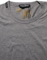 Dolce & Gabbana Grey Cotton Short Sleeves Crew Neck T-shirt