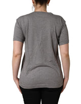 Dolce & Gabbana Grey Cotton Short Sleeves Crew Neck T-shirt