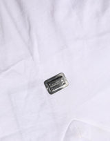 Dolce & Gabbana White Logo Embroidered TieWaist Cropped Top
