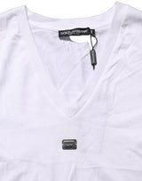 Dolce & Gabbana White Logo Embroidered TieWaist Cropped Top
