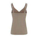 Brunello Cucinelli Beige Cotton Sleeveles T-Shirt