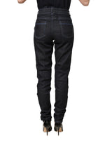 Acht Black Cotton Stretch HighWaist Skinny Denim Trouser Jeans