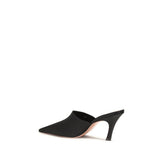 Amina Muaddi Black Silk Sandals