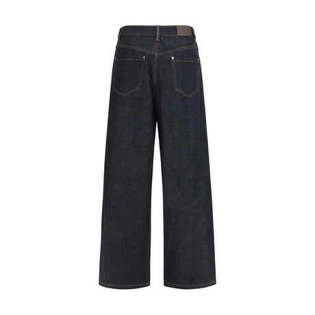 Brunello Cucinelli Blue Cotton Straight-Leg Jeans