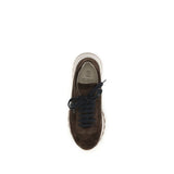 Brunello Cucinelli Brown Calf Leather Bos Taurus Athletic Sneakers