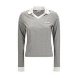 Miu Miu Gray Cotton Long Sleeve T-Shirt