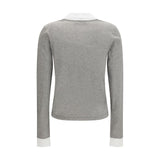 Miu Miu Gray Cotton Long Sleeve T-Shirt