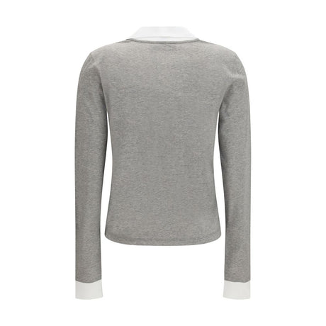 Miu Miu Gray Cotton Long Sleeve T-Shirt