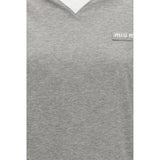 Miu Miu Gray Cotton Long Sleeve T-Shirt