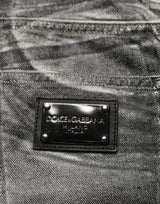 Dolce & Gabbana Grey Washed Mid Waist Straight Denim Jeans