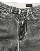Dolce & Gabbana Grey Washed Mid Waist Straight Denim Jeans