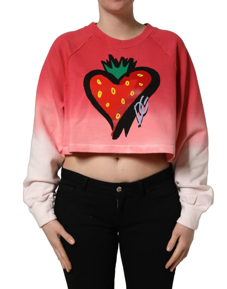 Dolce & Gabbana Multicolor StrawberryPrint Sweatshirt Sweater