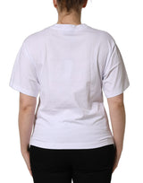 Dolce & Gabbana White Cotton DG Logo Patch Crew Neck T-shirt