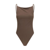 Jacquemus Brown Polyamide One-Piece Swimsuit