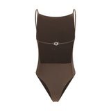 Jacquemus Brown Polyamide One-Piece Swimsuit