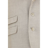 Brunello Cucinelli Beige Silk Two-Piece Suit