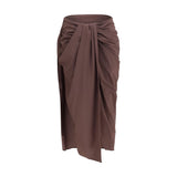Jacquemus Brown Polyester Midi Skirt