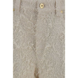 Brunello Cucinelli Beige Cotton Cropped Pants