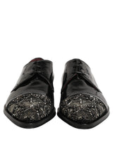 Dolce & Gabbana Black Embellished Derby Dress Formal Shoes