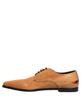 Dolce & Gabbana Brown Leather Lace Up Men Derby Dress Shoes