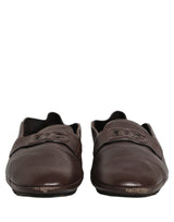Dolce & Gabbana Brown Deerskin Leather Driver Loafers Shoes