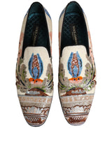 Dolce & Gabbana Multicolor Sequin Embroidered Loafers Shoes