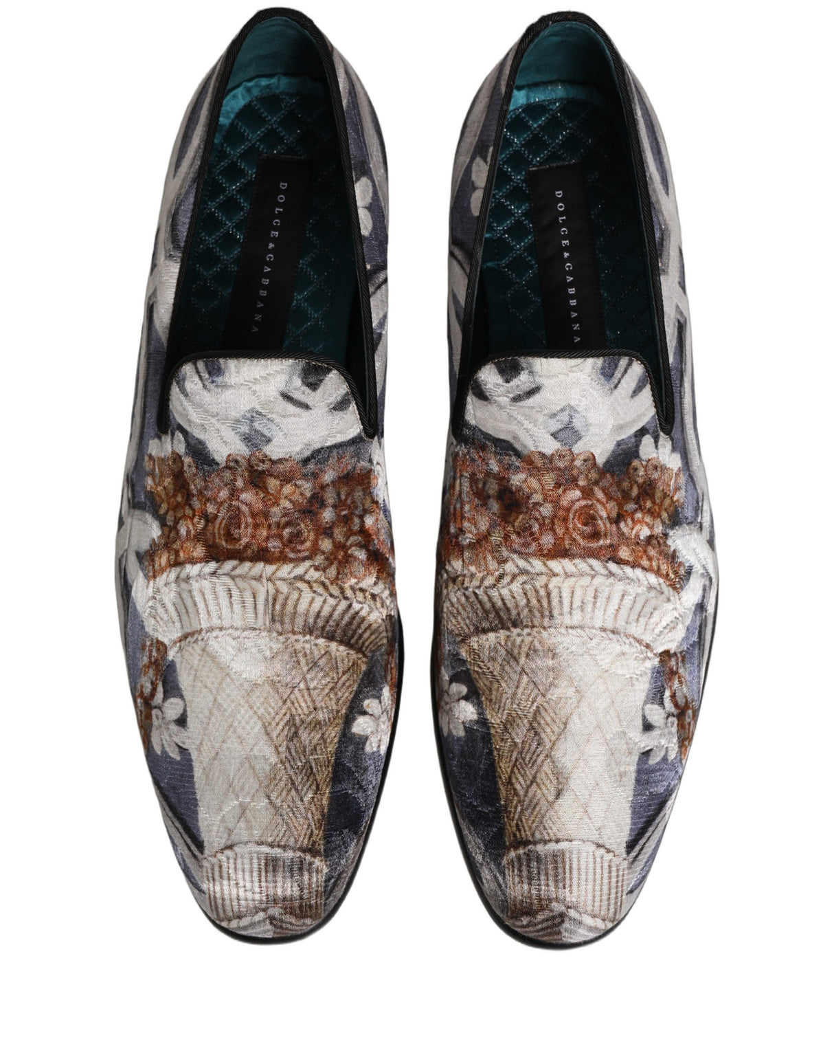 Dolce & Gabbana Multicolor Floral Tapestry Embroidery Loafer Shoes