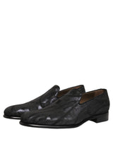 Dolce & Gabbana Black Brocade Men Slip On Dress Loafers Shoes