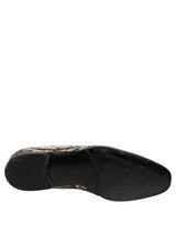 Dolce & Gabbana White Gold Sequined Slip On Loafers Shoes