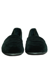 Dolce & Gabbana Green Velvet Slip On Men Flats Loafers Shoes