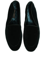 Dolce & Gabbana Green Velvet Slip On Men Flats Loafers Shoes
