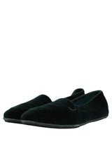 Dolce & Gabbana Green Velvet Slip On Men Flats Loafers Shoes